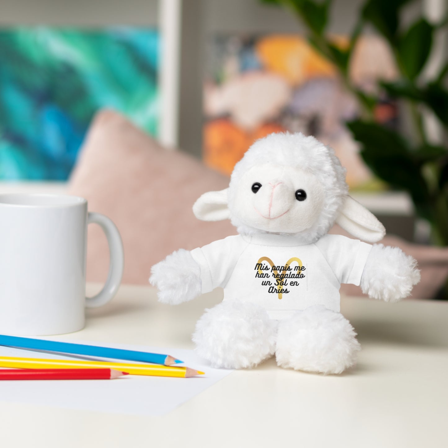 Peluche con camiseta, Sol en Aries