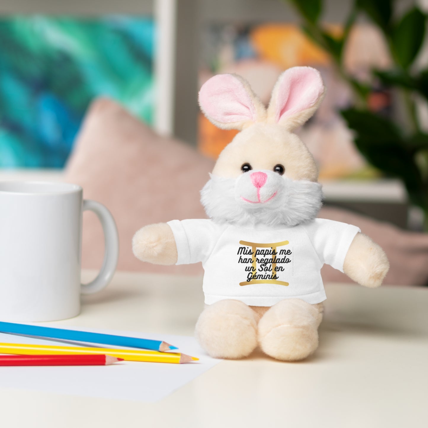 Peluche con camiseta, Sol en Géminis